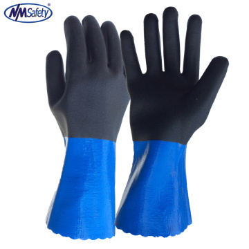 NMSAFETY анти-вырезать 5 с длинным рукавом двойным покрытием нитрила перчатки